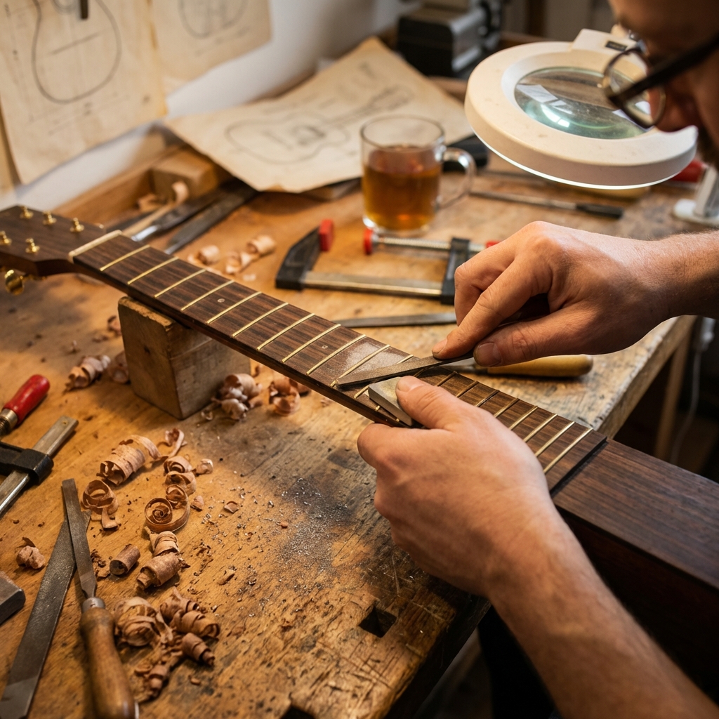 Complete fret level and recrown on vintage dreadnought